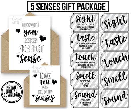 5 Senses Gift Tags Cards Ideas Gift For Boyfriend Etsy Sweden