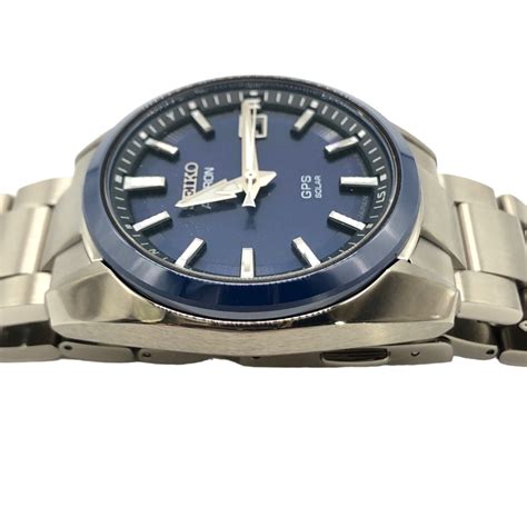 Seiko Astron Sbxd003 Gps Date Ceramic Ststeel 10bar Blue Slv Solar Mens Watch Ebay