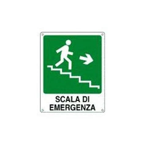 Cartello Scala Di Emergenza Discesa A Sinistra