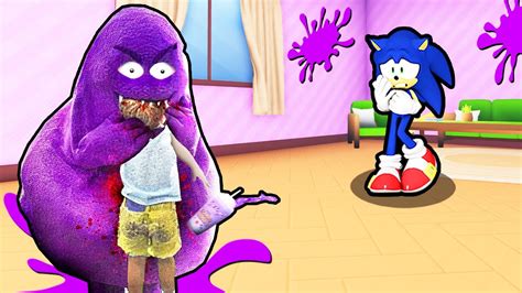 Sonic Vs Escape Grimace Obby In Roblox Youtube