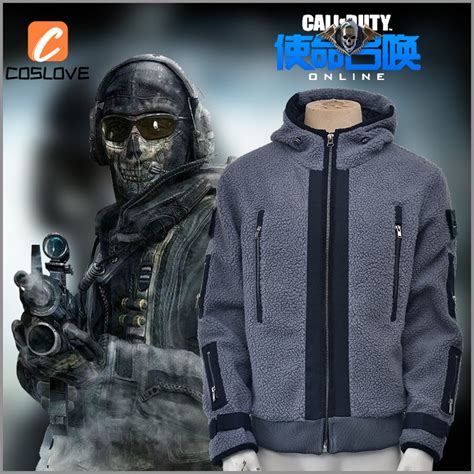 Call of Duty Modern Warfare Ghost Cosplay Coat Gray Color Overcoat Suit For Man Long Sleeves ...