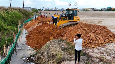 Amazing Starting New Project Landfill By SHANTUI DH17c2 Dozer Pushing