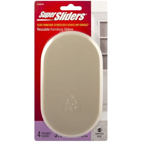 Super Sliders Size 3 12 X 6 Oval Plastic Furniture Sliders Beige 4