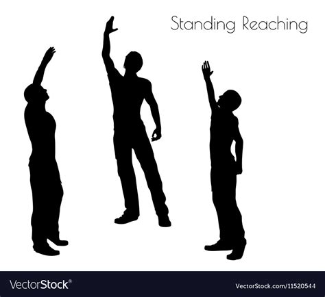 Man in standing reaching pose on white background Vector Image