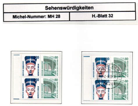 Bund 1993 Mi Nr H Blatt 32 Sehenswürdigkeiten O D003 eBay