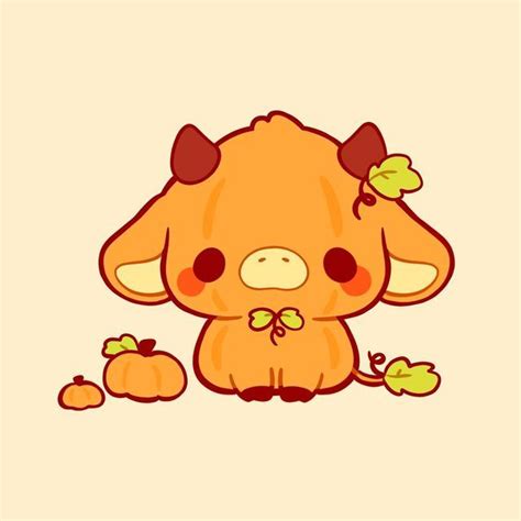 Gummybunnii on Instagram: "Pumpkin cow 🎃🧡" | Cute doodles drawings, Cute doodles, Cute easy doodles