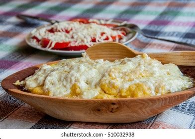 Traditional Montenegrin Meal Kacamak Wooden Bowl Stock Photo 510032938 | Shutterstock