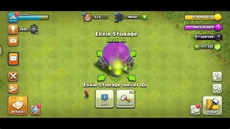 Elixir Storage Level 1 To Leval Max Upgrade Clash Of Clans Coc Village Gamer Youtube