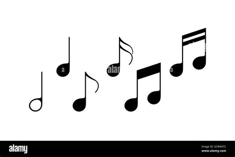 Icono De Conjunto De Notas Musicales En Negro M Sica Vector Sobre