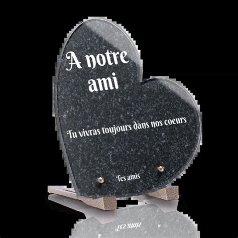 Plaque Funéraire Coeur effet Granit Nuit étoilée