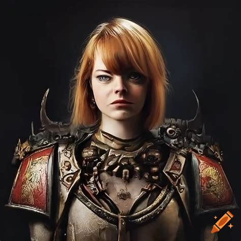 Emma Stone Depicted As A Warhammer 40000 Inquisitor In A Full Body