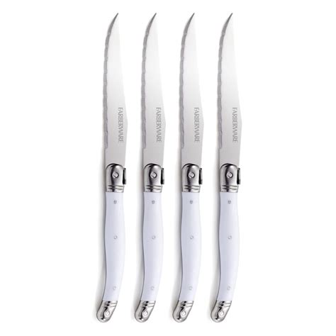 Farberware 4 Piece White Laguiole Steak Knife Set