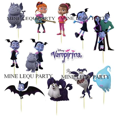 12 Adet Vampirina K Z Tema Karikat R Parti Eker Ubu U Cupcake Toppers