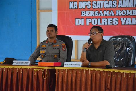 Apresiasi Kinerja Personil Ops Damai Cartenz Kombes Pol Faizal Bukan