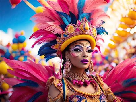 Premium Photo Woman In Bright Festive Carnival Costume