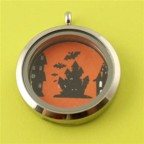 Halloween Haunted House Floating Locket Disc Spiffing Jewelry