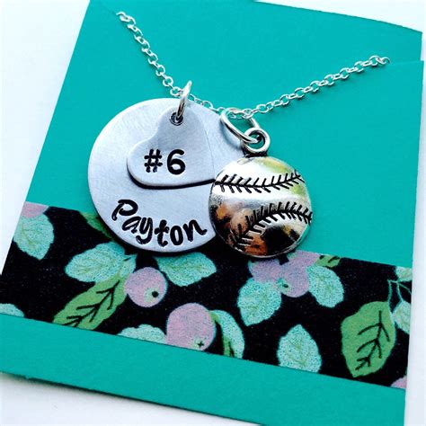 Softball Necklace Softball Name Necklace Personalized Etsy Softball