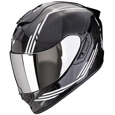 Casco Moto Scorpion Exo 1400 Evo II Carbon Air Reika Negro Blanco Nilmoto