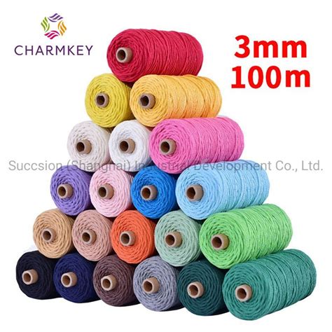 Macrame Soft Colorful Cotton Drawstring Yarn Cord Rope Mm For