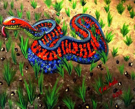 California Red Sided Garter Snake Painting By Teressa Nichole