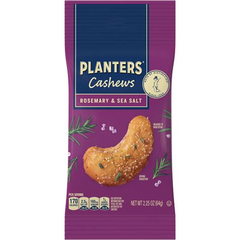 Planters Rosemary Sea Salt Cashews Oz Packet Planters Brand