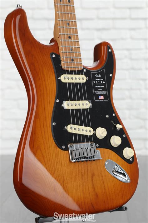 Fender American Ultra Stratocaster Honeyburst With Roasted Maple Fingerboard Sweetwater Exclusive