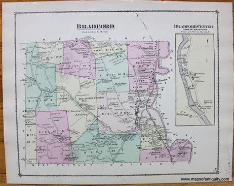 1877 - Bradford, Bradford Center (VT) - Antique Map – Maps of Antiquity