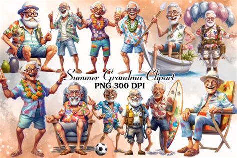 Summer Grandpa Sublimation Clipart Graphic By Cat Lady · Creative Fabrica