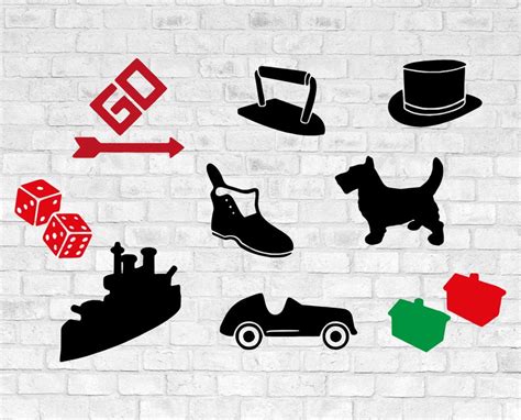 Monopoly Game Pieces Svg Dxf Png File Cut File For Cricut And Etsy