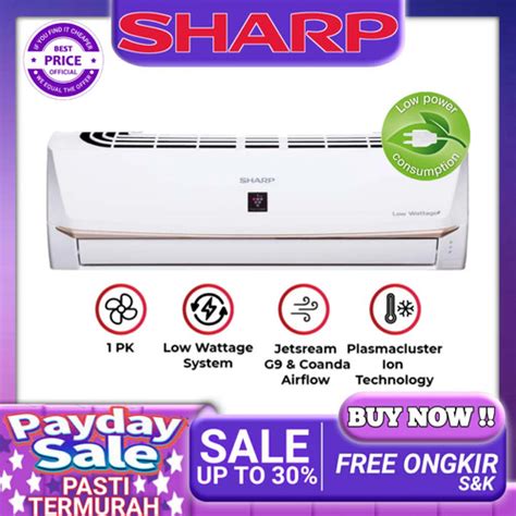 Jual AC SHARP 1 PK AH AP9UHL AP9UHL 9UHL STANDARD ION PLASMA LOW 690