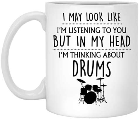 Amazon Eckoi Funny Black British Drum Mug Drummer Gift Drum Gift