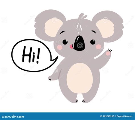 Lindo Koala Ondeando Su Pezuña Y Diciendo Su Adorable Ilustración