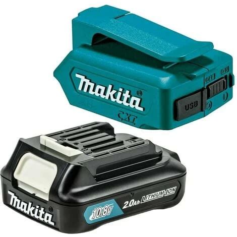 Makita BL1021B 10 8v 12v CXT Lithium Slide 2 0ah Battery DEAADP06 USB