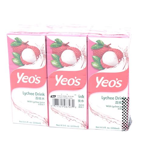 Yeos Lychee Drink 6 Pack 85 Fl Oz 250 Ml X 6 Well Come Asian