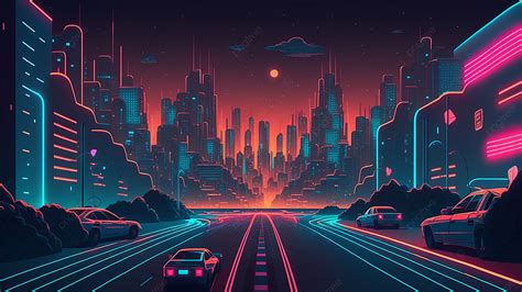 Fondo Cyberpunk De La Calle De La Ciudad De Ciencia Ficción Ciudad