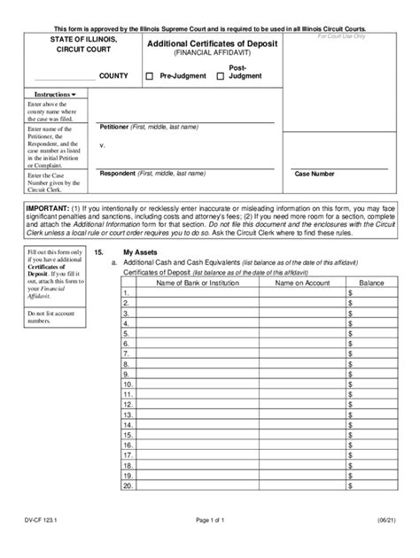 Fillable Online Illinois Standardized Forms Approved Additional