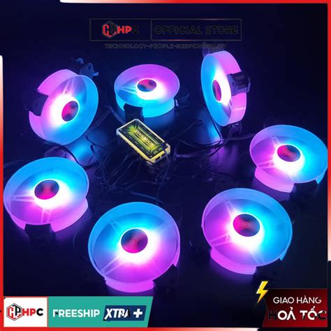 Qu T Fan Led Rgb Coolmoon Ch Nh M U Remote Hub M I Mixasale