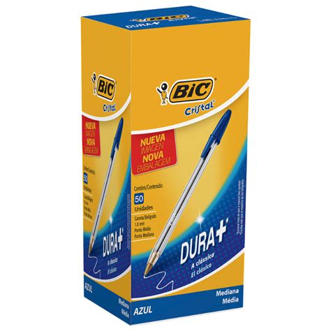 Lápiz Pasta Cristal Azul Punta Media Caja 50 Unidades Bic Librería