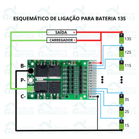 Placa Módulo Carregador de Bateria de Lítio de 6S a 13S 25A