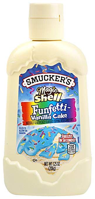 1 Smuckers Magic Shell Funfetti Vanilla Cake Ice Cream Toppings