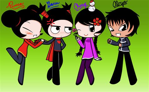 Pucca, Garu, Ching, and Abyo by viannilla on DeviantArt