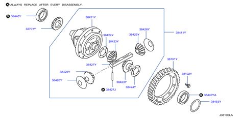 2016 Nissan Rogue Manual Transmission Differential Bearing 38440 8h500 Genuine Nissan Part