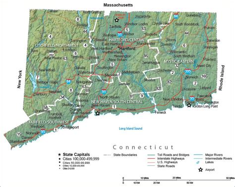 Connecticut State Map And Travel Guide State Map Map Town Map