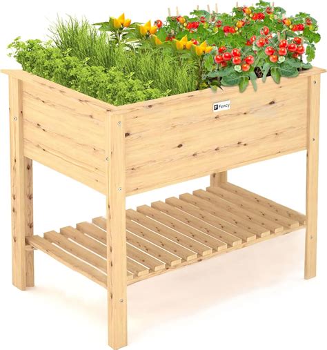 Amazon.com: Elevens Raised Garden Bed Outdoor, Standing Wood Raised ...