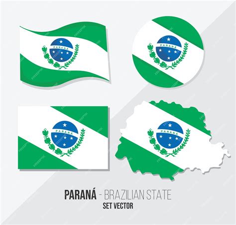 Mapa De Símbolos De Bandeira Do Estado Do Paraná Brasil E Bandeira Do