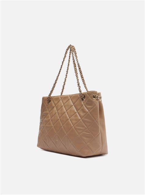 Bolsa Tote Nude Couro Matelassê Média ZZ MALL