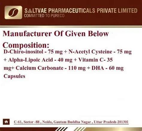 D Chiro Inositol N Acetyl Cysteine Alpha Lipoic Acid Vitamin C Calcium Carbonate Dha Capsules At