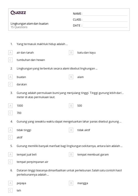 50 Lembar Kerja Seleksi Alam Dan Adaptasi Untuk Kelas 2 Di Quizizz