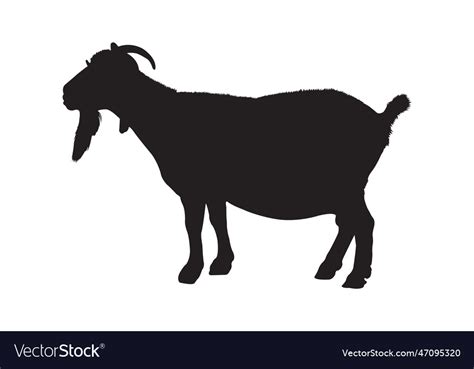 Billy goat silhouette Royalty Free Vector Image