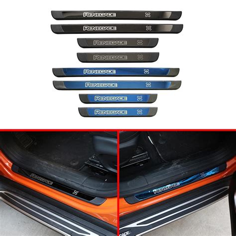 Buy Car Door Sill Scuff Plate For Jeep Renegade 2015 2018 Protector Entry Guard Cover Sticker At